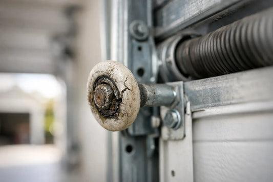 Worn Roller Failure Example on Garage Doors