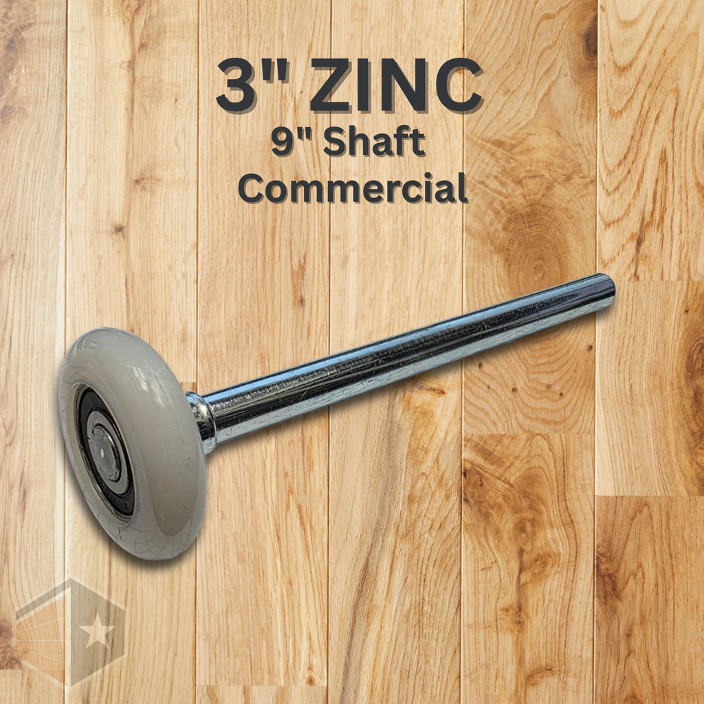 Garage Door Rollers 3" Rubber Wheels With 9" Zinc Stem – Sealed 6202 Bearings For 12' Door